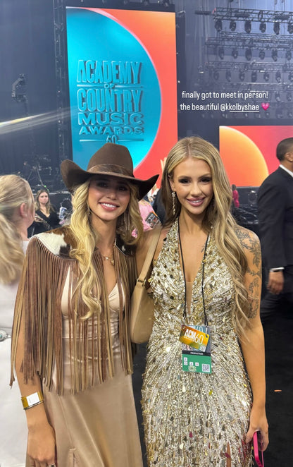 AS SEEN ON LILYAN COLE at the ACM AWARDS!! Cowhide Fringe Shawl in Tri-Color