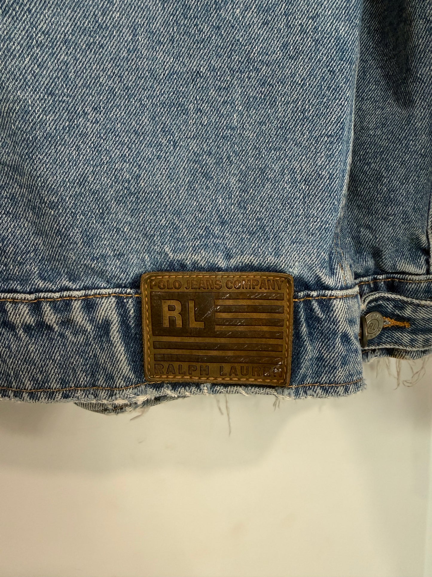 NEW!! Vintage Ralph Lauren Denim American Flag Jacket Size XL