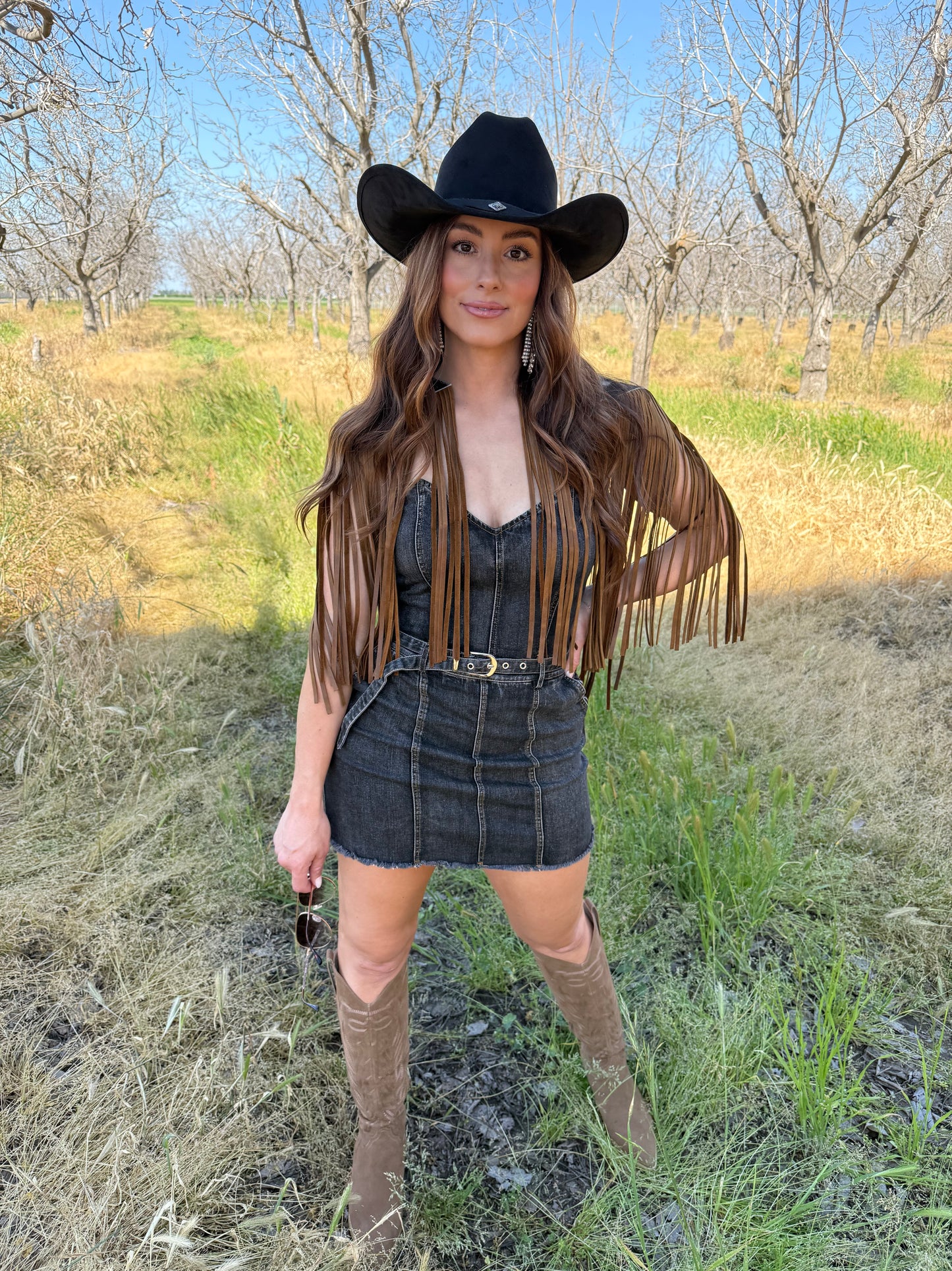 AS SEEN ON LILYAN COLE at the ACM AWARDS!! Cowhide Fringe Shawl in Tri-Color