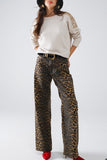 NEW!! Leopard Denim Pants