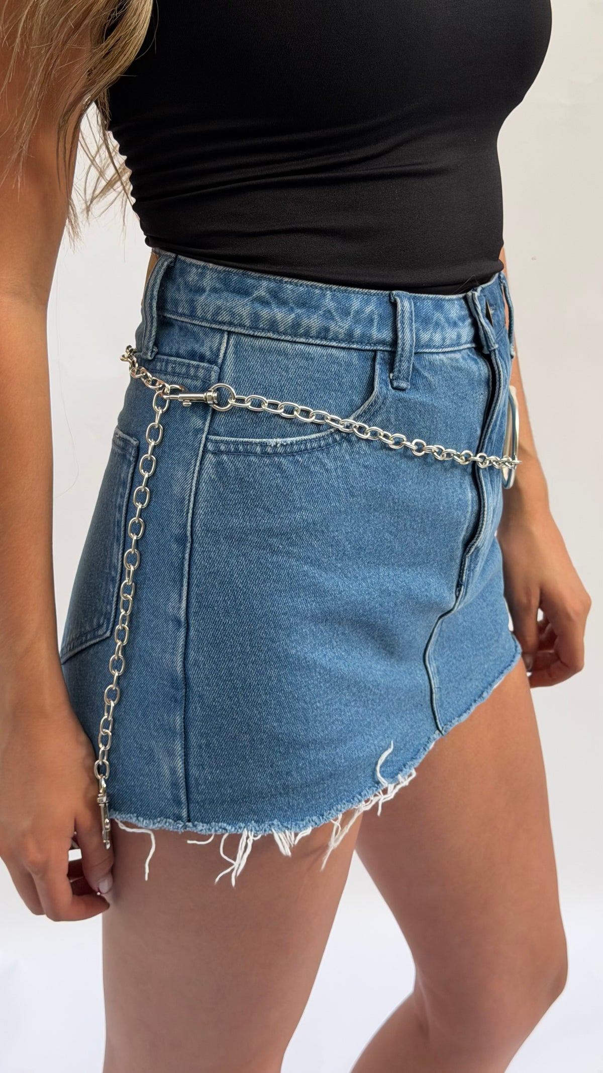 Horsebit Chain Belt in Silver