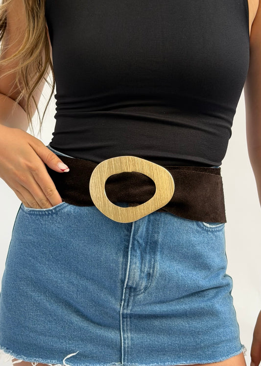 FINAL SALE!! Nirvana Suede Statement Belt in Brown