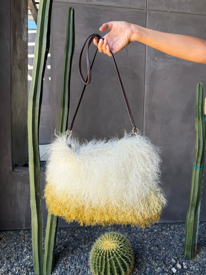 Genuine Vintage Mongolian Lamb Fur Bag