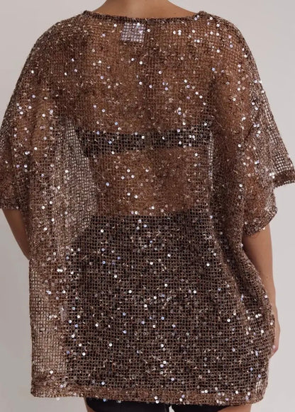 Sequin Oversized Top in 4 Colors - PREORDER
