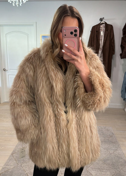 #GB6 Vintage Beige Fox Jacket