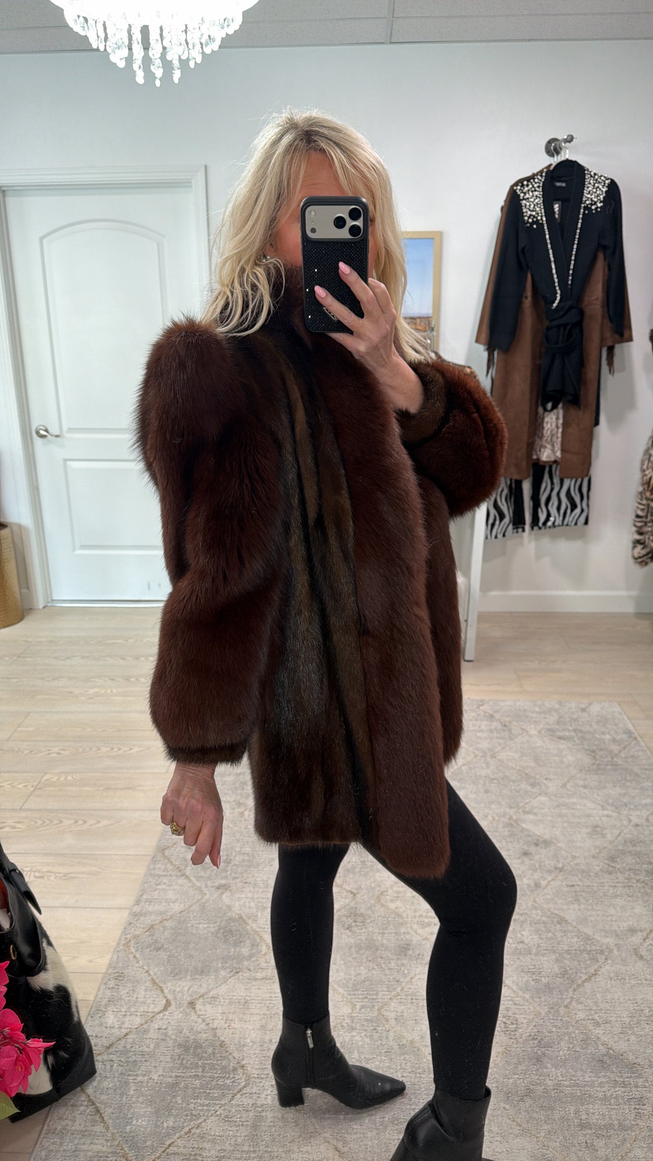 #GB20 Vintage Mahogany Mink and Fox Jacket
