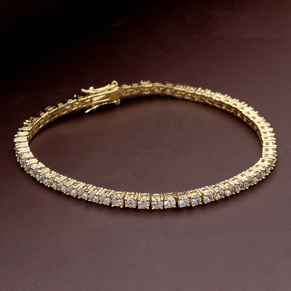 NEW!! Cubic Zirconia and Gold Trendsetter Tennis Bracelet in 2 Styles