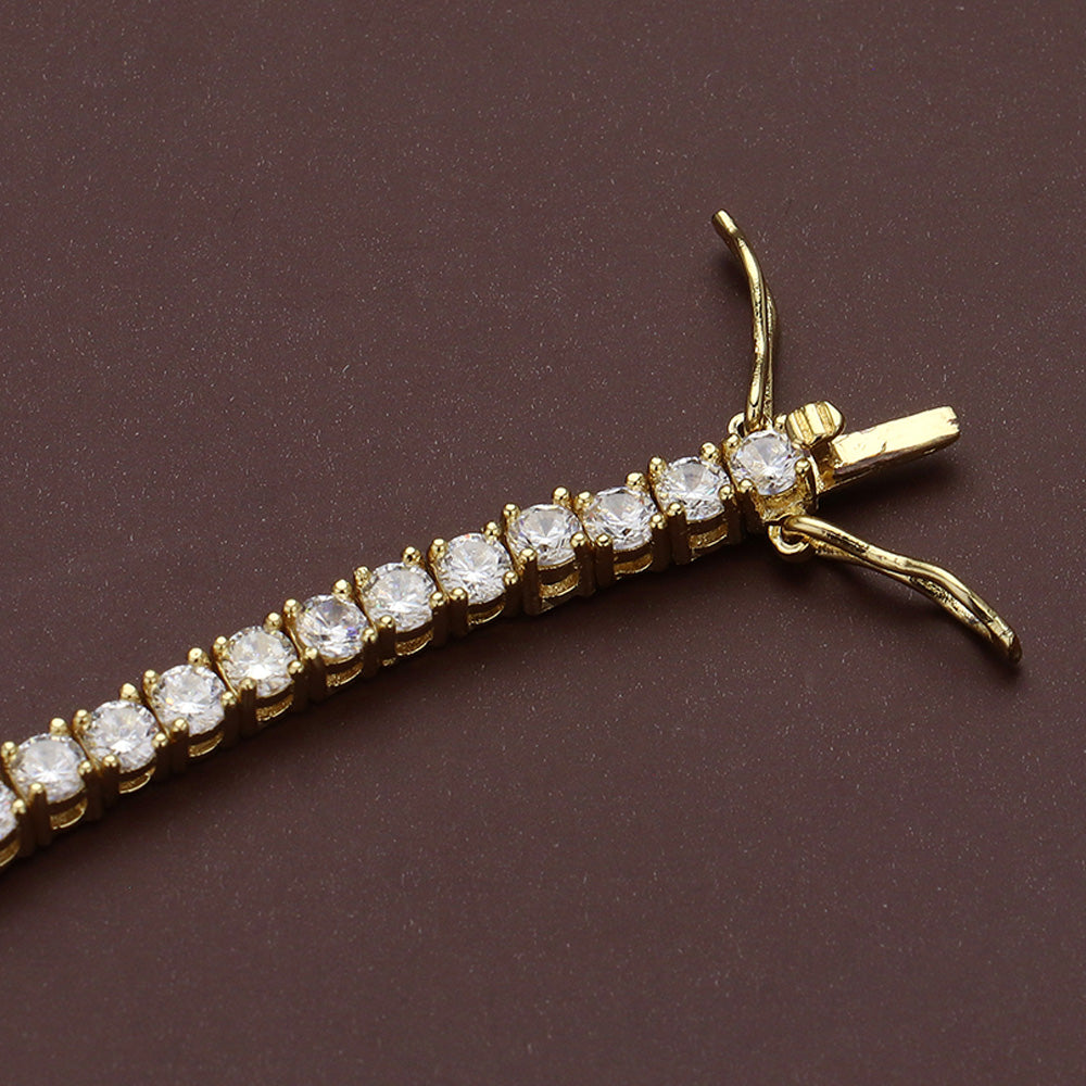 NEW!! Cubic Zirconia and Gold Trendsetter Tennis Bracelet in 2 Styles