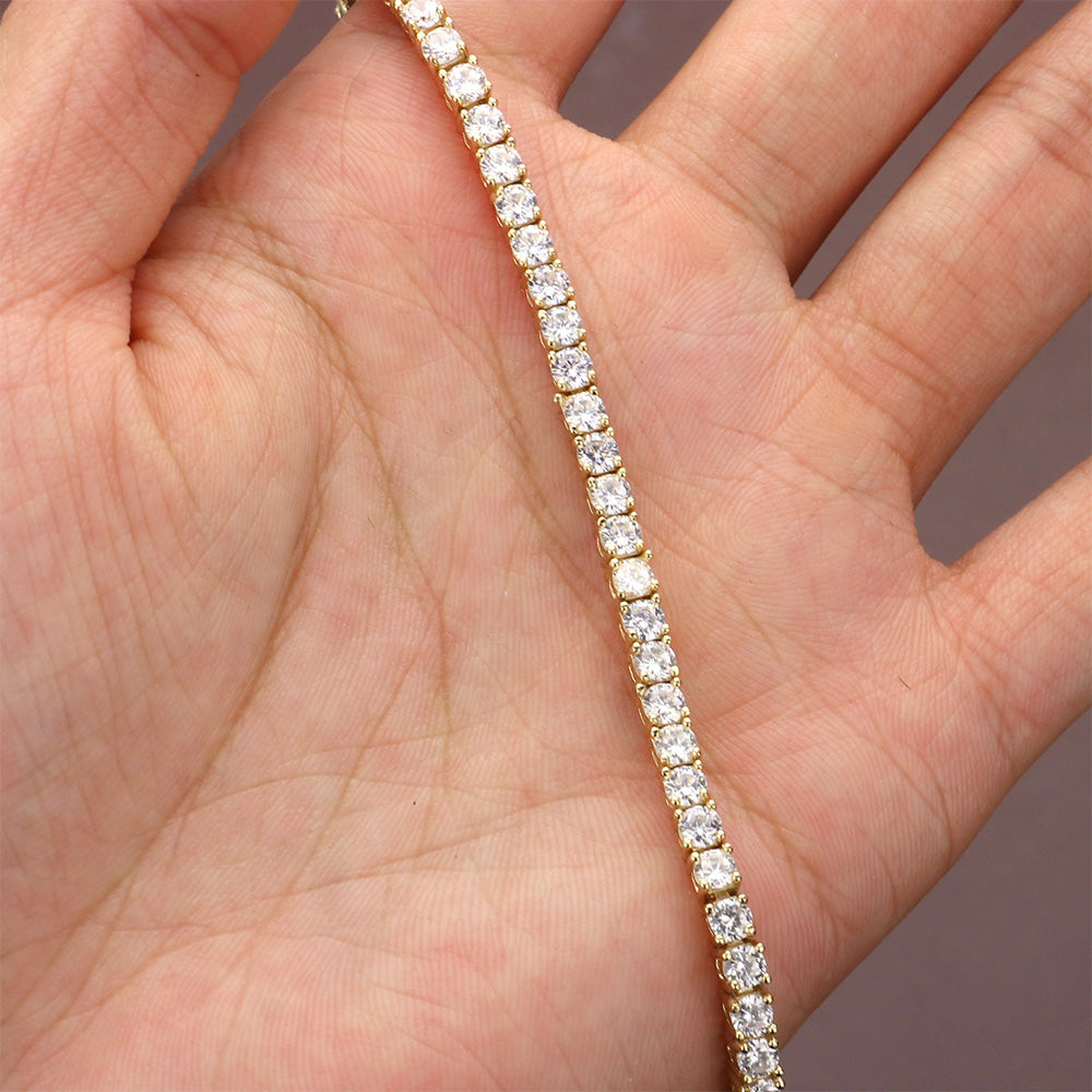 NEW!! Cubic Zirconia and Gold Trendsetter Tennis Bracelet in 2 Styles