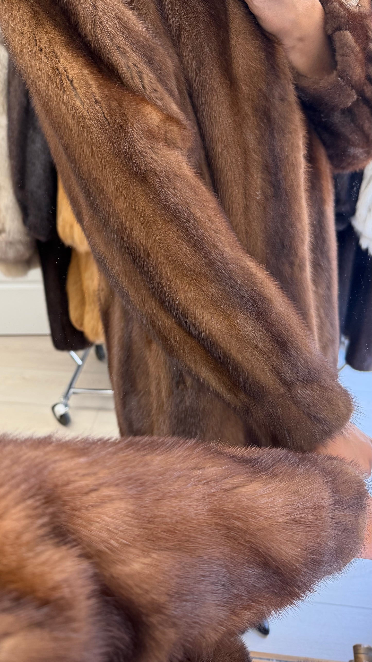 #10 Vintage Yves Saint Laurent Mahogany Mink Jacket, Size Small/Medium