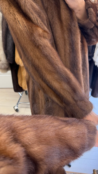 #10 Vintage Yves Saint Laurent Mahogany Mink Jacket, Size Small/Medium