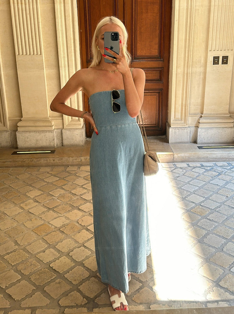 BEST SELLER!! Olivia Denim Maxi Dress