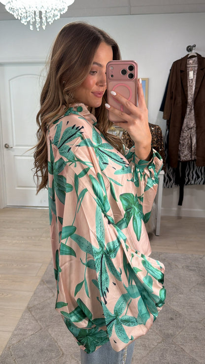 NEW!! Palm Beach Satin Top