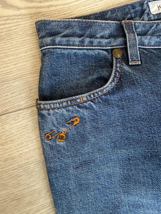 Vintage Yves Saint Laurent Monogram Logo Jeans Size 25