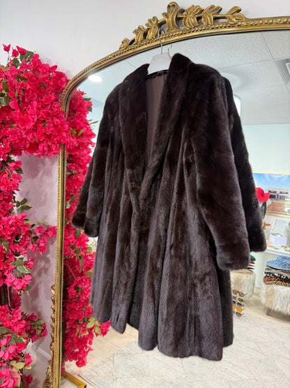 #34 Vintage Mahogany Mink Coat Size M/L