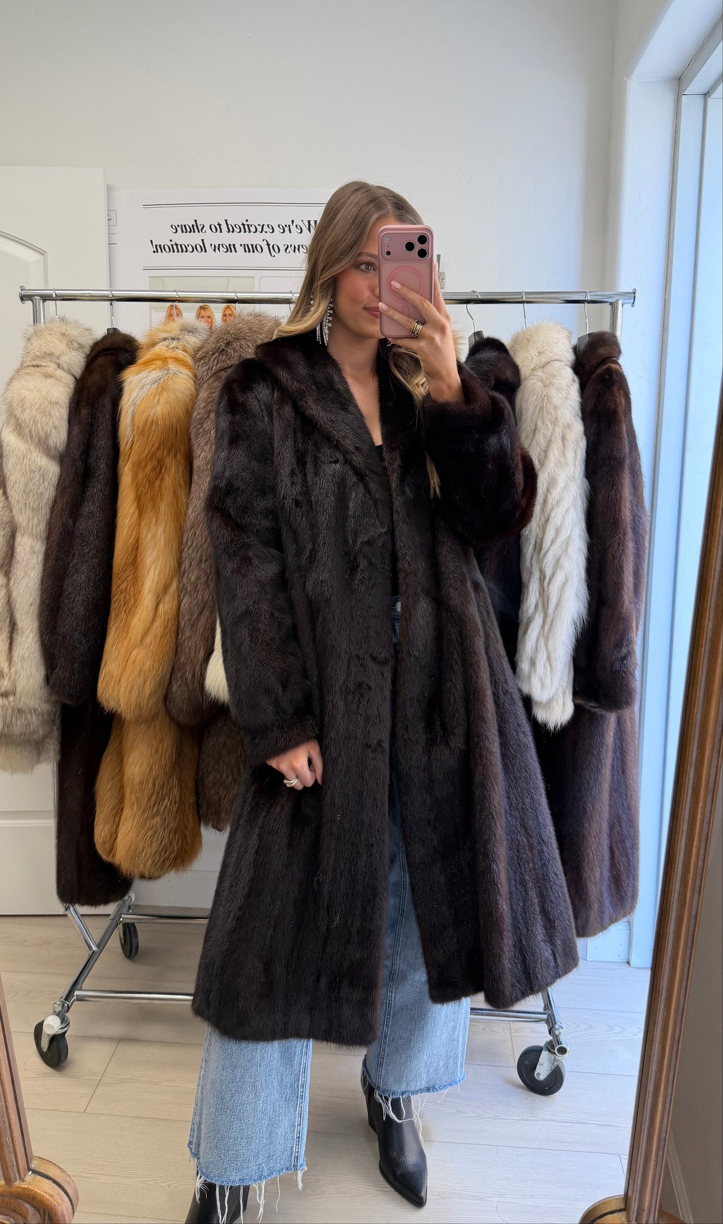 #19 Vintage Ranch Mink Coat Size Medium