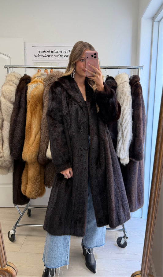 #19 Vintage Ranch Mink Coat Size Medium