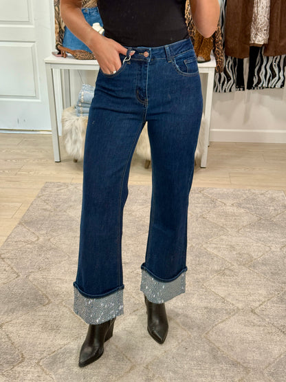 NEW!! The Rhinestone Cuff Denim Jean
