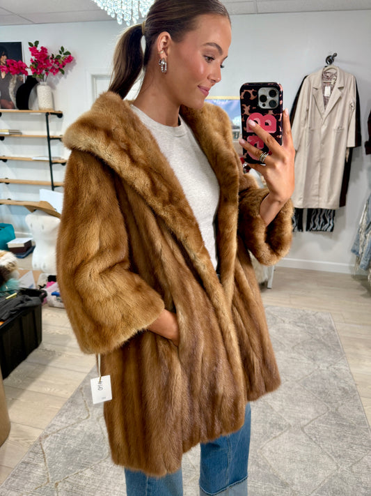 #46 Vintage Autumn Haze Mink Stroller Coat