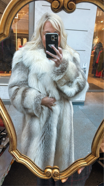 Paris Vintage Long Fox Fur Coat #32, Size Large