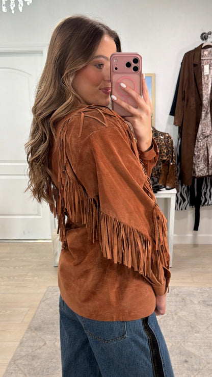 Vintage Suede Fringe Jacket Size Small