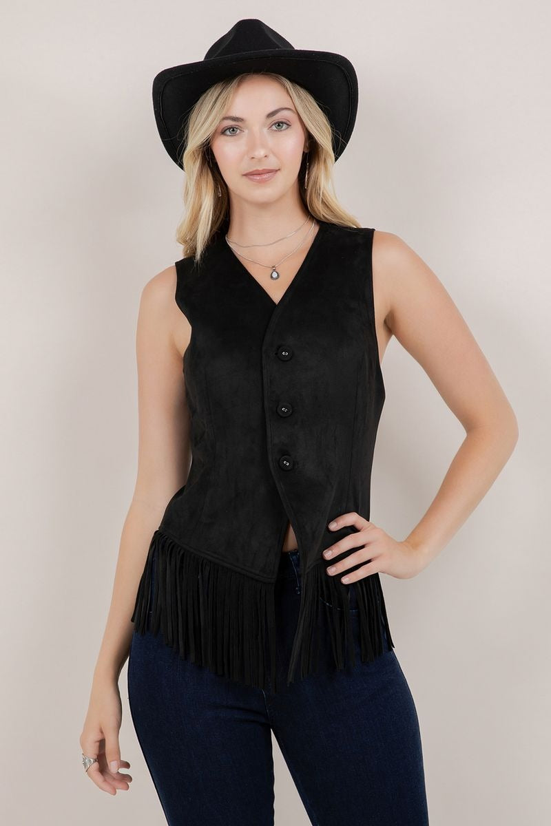 Fringe Suede Vest in 2 Colors