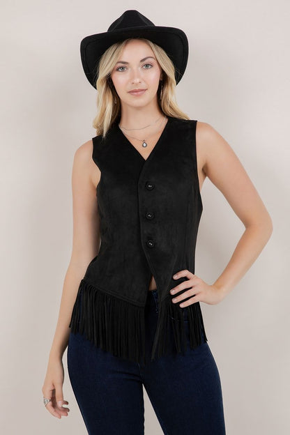 Fringe Suede Vest in 2 Colors