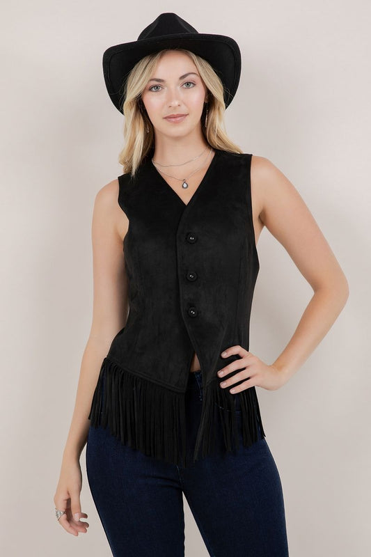 Fringe Suede Vest in 2 Colors
