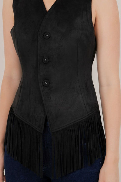 Fringe Suede Vest in 2 Colors
