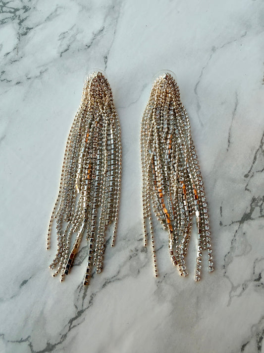 The “Marilyn” Crystal & Fringe Earring