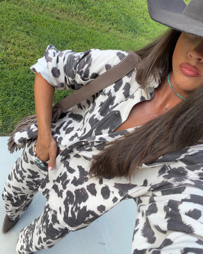 "Out West" Cow Print Jacket