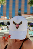 The Ascot Eagle Trucker Hat in White