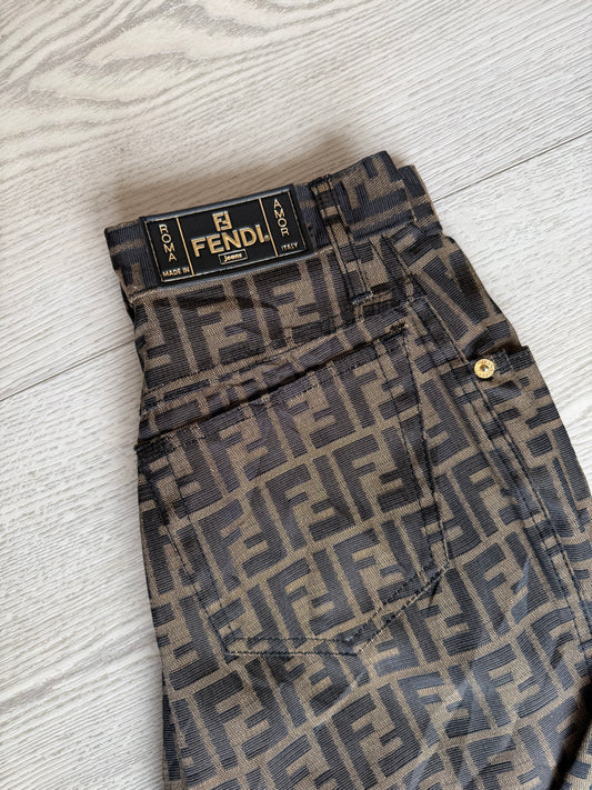 Vintage Fendi Monogram Logo Pants Size 24