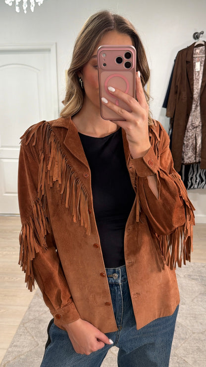 Vintage Suede Fringe Jacket Size Small