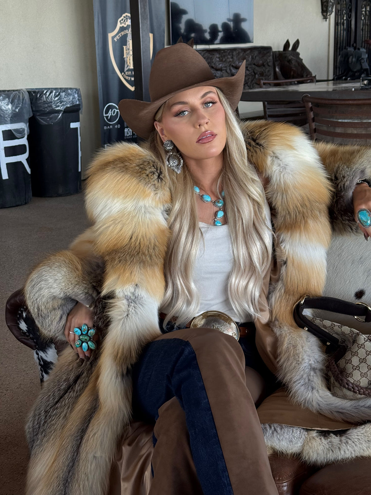 #11 Vintage Golden Island Fox Coat Size S/M