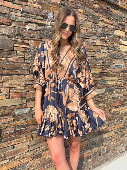 NEW!! "Florence" Tassel Mini Dress in Navy