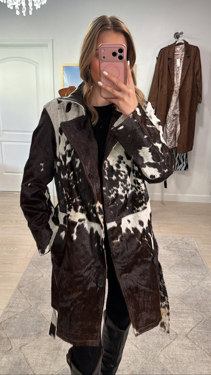 Cowhide Trench Coat #3 Size Medium
