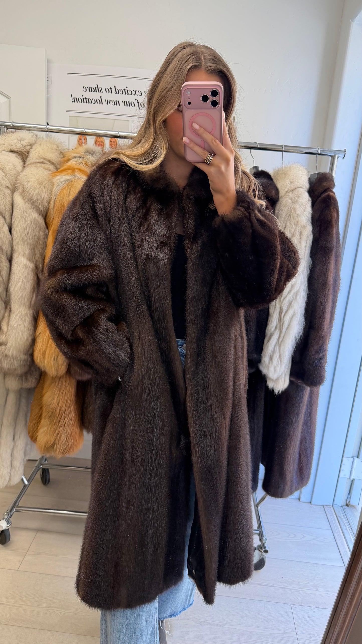 #22 Vintage Mahogany Mink Coat Size Medium