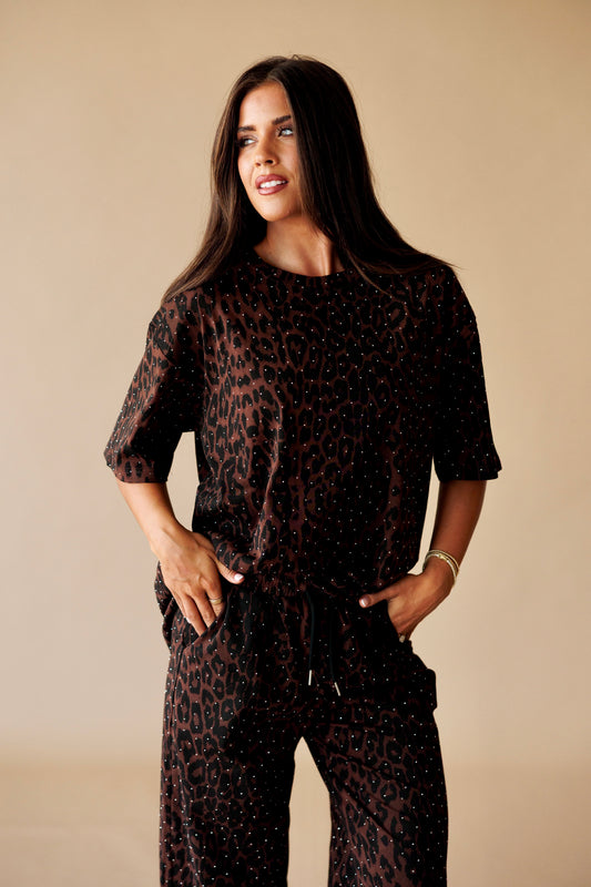 "Luxe Leopard" Rhinestone Lounge Set