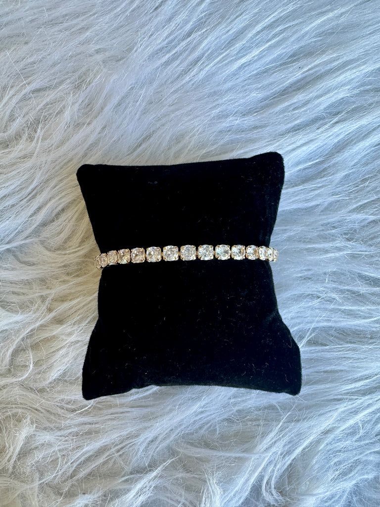 NEW!! Cubic Zirconia and Gold Trendsetter Tennis Bracelet in 2 Styles