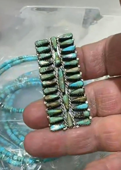 "Sierra" Adjustable Kingman Turquoise Rectangle Ring in 2 Styles