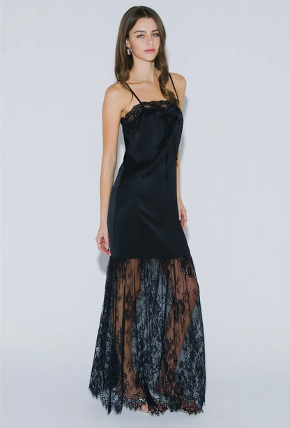 "Dolce Diva" Satin and Lace Maxi Dress - PRE ORDER
