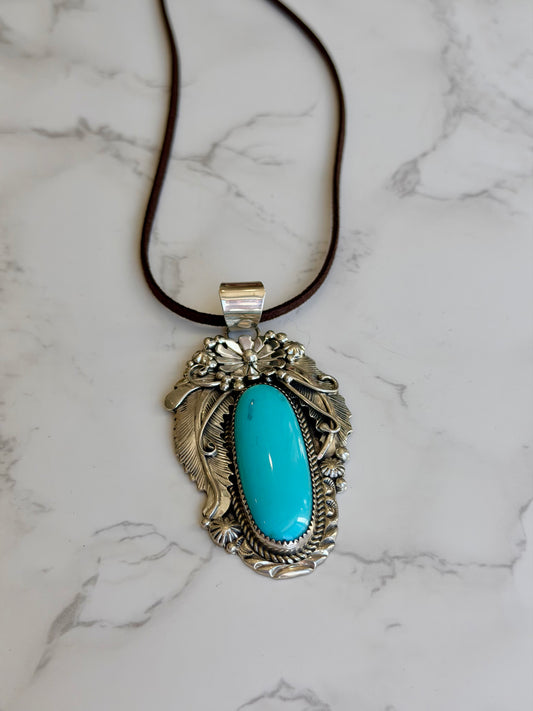 The “Sedona" Kingman Turquoise and Sterling Silver Necklace