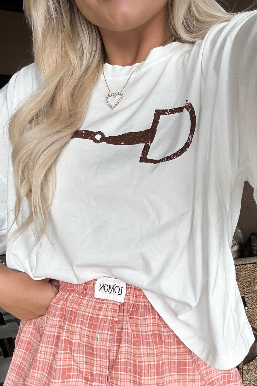 NEW!! Horse Bit Graphic Tee in White