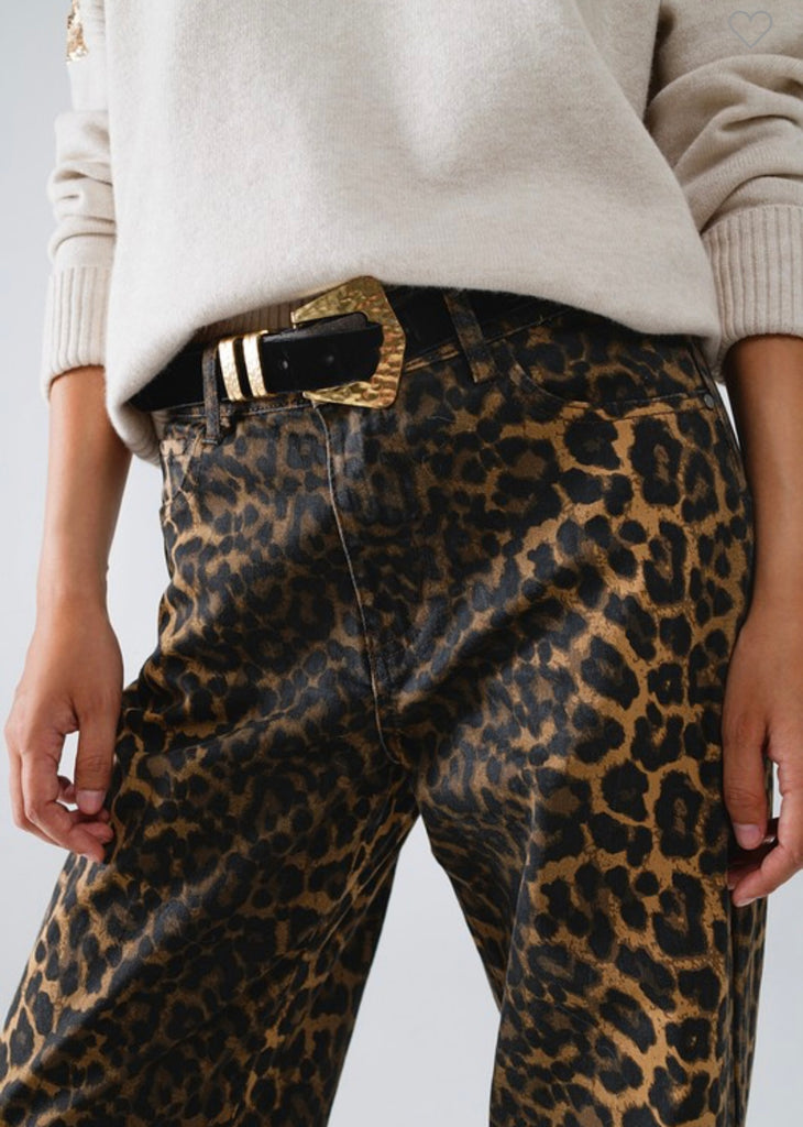 NEW!! Leopard Denim Pants