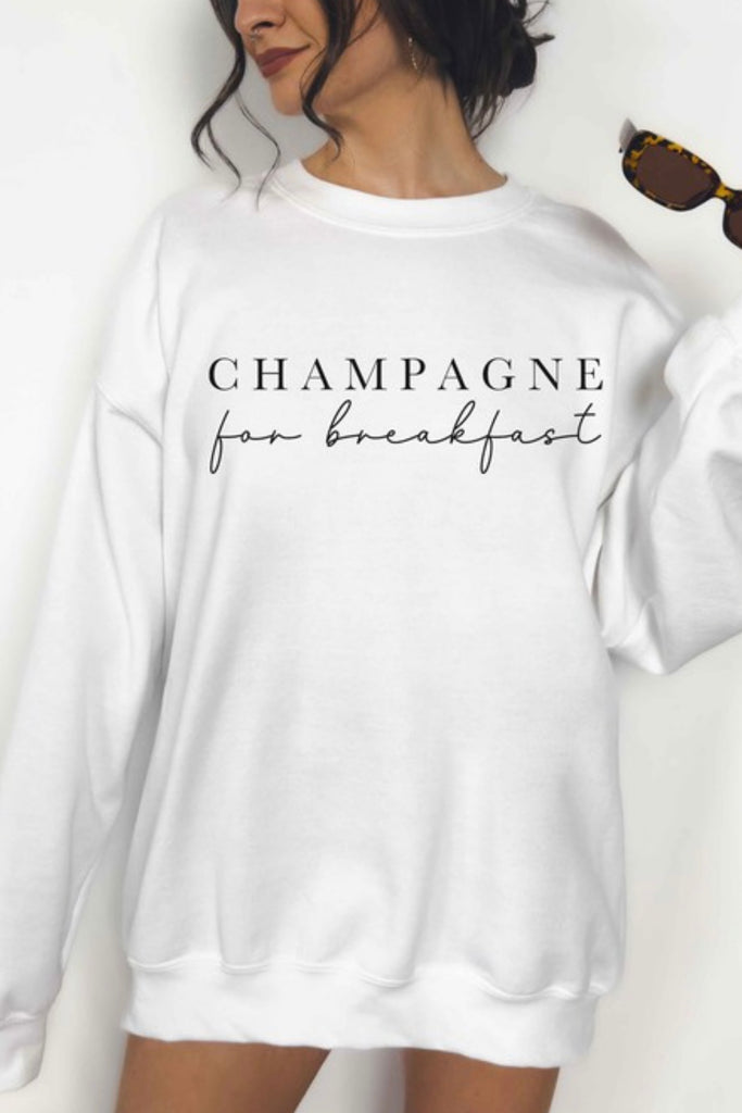 "Champagne" Sweatshirt in White