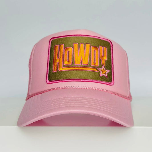 Howdy Patch Trucker in Pink