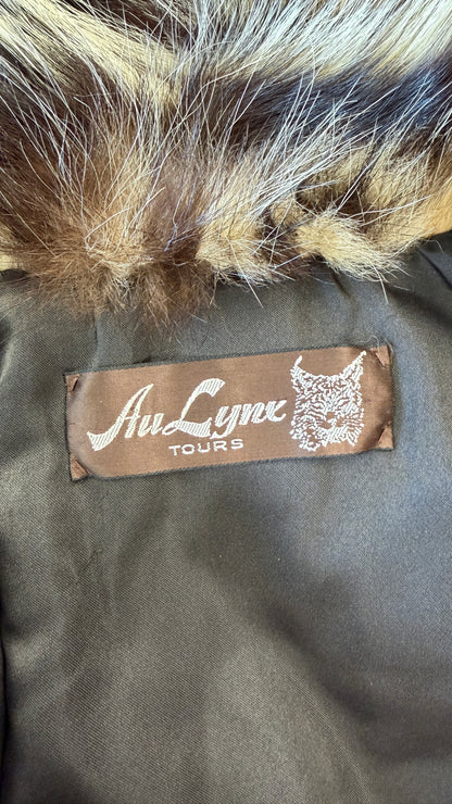 #100 Vintage Natural Racoon Coat - Size Medium/Large