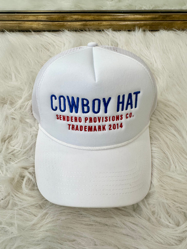 NEW!! Cowboy Trucker Hat in White