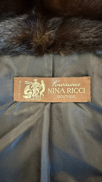 #108 Vintage Nina Ricci Ranch Mink Coat - Size Small/Medium